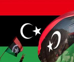 пазл Флаг Ливии. С победой восстания 2011 года был восстановлен флаг 1951 года